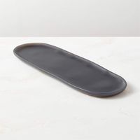 Hylee Oval Black Resin Serving Platter | CB2