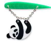 DANGLING PANDA BROOCH by Little Moose | Plexiglass Jewelry | Little Moose US Stockist | Brooches from England | brooch jewellery |