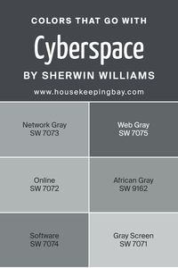 Choosing colors that complement Cyberspace SW 7076 by Sherwin Williams is crucial for creating a cohesive and visually appealing space. Cyberspace is a deep, charcoal gray that exudes sophistication and strength, making it a popular choice for adding drama and depth to interiors. To harmonize with its intensity, selecting the right accompanying shades enhances the room’s overall aesthetic and mood.