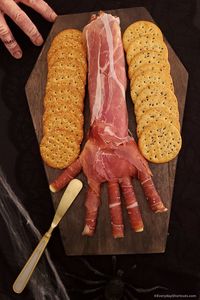 Creepy Halloween Hand Appetizer - Everyday Shortcuts