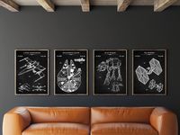 Star Wars Patent Set of 4 Millennium Falcon Patent X-wing - Etsy