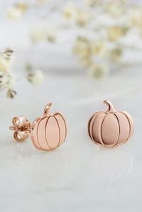 Your love for rose gold just got more serious with these mini pumpkin earrings.