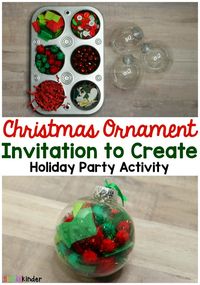 This Christmas Ornament: Invitation To Create is a easy present for your students to make for their families and a fun holiday party activity.