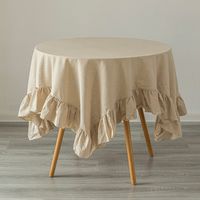 Dress up your tables with modern vintage flair with the Deerlux Ruffled Linen Tablecloth. The tablecloth fits in with vintage, rustic, farmhouse and country decor, as well as modern boho style. Its 100% linen material features a soft texture with the unique relaxed look of real linen. Machine washable fabric means you can easily wash out any spills or stains. This tablecloth is perfect for everyday use, as well as parties, weddings, baby showers, or holiday decor.Available in a wide selection of