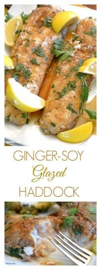 Ginger and Soy Make this Healthy Haddock Recipe Simply Delicious! Try these baked haddock fillets with an Asian twist tonight!