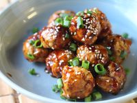 These delicious chicken teriyaki meatballs are baked, not fried, and egg-free. They come with a delicious teriyaki sauce that's packed full of flavour making them a firm winner with kids.