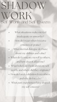 Delve into the depths of your psyche with these insightful shadow work questions! Explore your subconscious mind, uncover hidden beliefs, and confront unresolved emotions with courage and compassion. Whether you're new to shadow work or seeking deeper self-awareness, these questions will guide you on a transformative journey of self-discovery and healing. Embrace the shadows and illuminate the path to wholeness. 🔮✨🌑