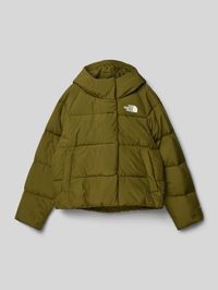 Kinder Steppjacke von The North Face;Lockerer Schnitt;Kapuze;Modell 'NORTH DOWN';Stehkragen;Label-Print;Seitliche Eingrifftaschen;Rückenlänge bei Größe M: 53 cm;Schulterbreite bei Größe M: 43 cm;Ärmellänge bei Größe M: 53 cm