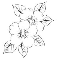 Premium Vector | Free Vector line art and hand drawing flower art black and white flat design simple flower