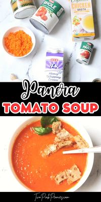 If you love the smooth and creamy tomato soup from Panera then you'll love this easy copycat recipe. This copycat Panera tomato soup is a wonderful copycat recipe to make at home!