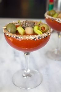 Manhattan Dirty Bloody Mary Martini recipe | We are not Martha