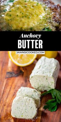 This quick and easy umami-rich Anchovy Butter recipe is the perfect upgrade to steaks, pork chops, roasted veggies and more! Make any meal restaurant worthy in minutes with this simple compound butter spread!