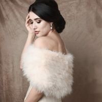 Ivory Vintage Inspired Marabou Feather Bridal Stole Wrap