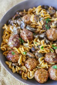 Meatball Stroganoff (30 minutes!) - Dinner, then Dessert