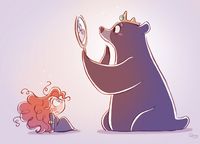 Chibis Merida and Mum Bear from Pixar's Brave by *princekido on deviantART