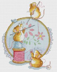 Buy 1 GET 1 FREE Cross stitch pattern PDF - Mouse needlewoman baby girl baby boy baby shower gift embroidery pattern baby announcement