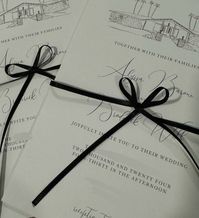 Black & White Wedding Invitations with bows