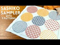 I made a Sashiko sampler with 9 different patterns! Sashiko stitching idea #sashikopattern #sashiko