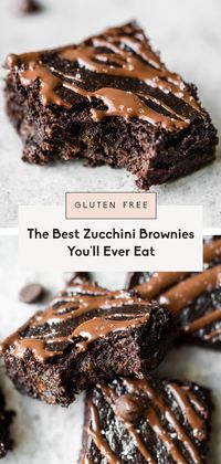 The BEST healthy zucchini brownies you'll ever eat are gluten free, paleo, deliciously fudgy and the perfect way to bake with zucchini. These easy, gluten free zucchini brownies are sweetened just with pure maple syrup and your favorite chocolate chips. Top them with fancy sea salt to make them extra special! #brownies #zucchini #glutenfree #dessert #baking #paleo #chocolate