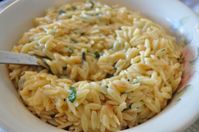 Orzo with Parmesan and Basil. A really tasty, and quick, pasta side dish. Great alternative to the processed boxed pastas and rices.