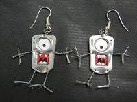 Petit monstre de métal et de fil de fer : Boucles d'oreille par mimetallic sur ALittleMarket