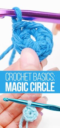 Learn how to make a magic circle! This simple crochet technique, also known as a magic ring or magic loop, is an easy way to make a tightly closed center for round crochet patterns. Follow our simple step by step photo and video tutorials to make a perfect magic circle, whether you're a crochet beginner or an experienced crocheter! Then use a magic ring to make amigurumi, hats, coasters, and more.