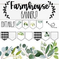 Farmhouse Banner by Confetti and Creativity | Teachers Pay Teachers