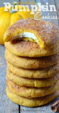 Snickerdoodle Pumpkin Cookies | Cream Cheese Filled Fall Cookie Recipe