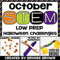 ***NEWLY UPDATED!!!***Check out my Video Tour and Demo of all components on YouTube below!LOW PREP HALLOWEEN STEM CHALLENGES VIDEOThis Halloween themed STEM/STEAM package is perfect to engage your elementary engineers in October! Three STEM challenges and one Bonus Brainbuilder are provided and can ...