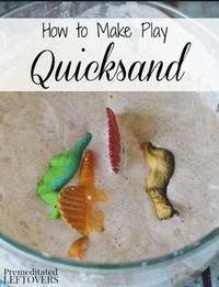 Learn How to Make Your Own Quicksand with this easy tutorial. It's a fun and educational activity for kids as they set toys on the sand and watch them sink. Includes recipe for quicksand and ideas for keep the mess from this project to a minimum.