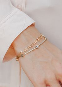 3-Stack Gold Chain & Smiley Face Bracelet Set – Adorabelles