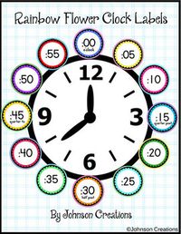 Attach these colorful flowers to the edge of your classroom clock to help your students learn how to tell time.Photocopy the two sheets of star labels on cardstock, a thicker paper. Laminate both sheets and then cut out the circles. Attach the circle labels to the outside edge of your classroom clock with tape or sticky tack.