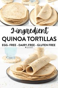 These 2 ingredients Quinoa Tortillas are the most easy gluten-free tortillas with the perfect soft flexible texture. Plus, they are loaded with plant-based proteins and fiber to keep you full and energized.