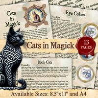 CATS in MAGICK - Personalities and Magickal Talents | Instant Digital Download Printable Book of Shadows / Grimoire Pages