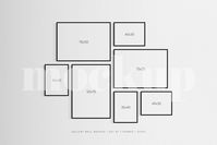 Gallery Wall Mockup | Set of 7 Frames | Frame Mockup | Black | 01 – PAPER MOON Art & Design