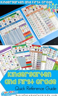 Free Printable Kindergarten and First Grade File Folder Quick Reference Guide – Miniature Masterminds