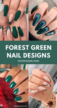 You’re bound to make someone green with envy with one of these forest green nail designs! This color looks gorgeous paired with almost any other one, and in any stylish design. You might think that dark green is reserved for Christmas only, but it can’t be further from the truth!