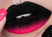 Eye popping: Another look included a 'caviar hot pink ombre' look where her top lip was st...