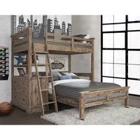 Viv + Rae Bryon Twin over Full L-Shaped Bunk Bed with 4 Drawer Chest and Lower Bed