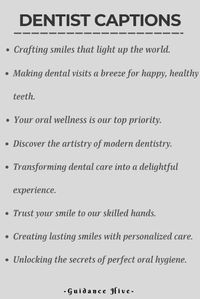 We have compiled a curated collection of inspiring phrases and 200 Dentist Captions that will make your dental content shine on social media. With our captions, you'll leave a lasting impression and create a powerful online presence for your dental practice. #Dentist #Dentistquotes #Dentistcaptions