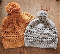 Riding the Rails Ribbed Winter Hat Crochet pattern by Brooke Cassell | LoveCrafts