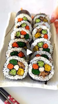 20K views · 1.2K likes | Vegan Food Recipes on Instagram: "Flower Shaped Gimbap 🌸 filled with tofu & colorful veggies 🍱 bringing some spring flair to your table! 🥰

By @veganbunnychef 

Recipe:

🍱 TO MAKE:
4 seaweed sheet
2 cup cooked short grain white rice
1 tsp sesame oil
1/4 tsp salt
1 carrot
1 yellow sweet pepper
1 cucumber
4 oz whole spinach
2 oz extra firm tofu
3 oz shiitake mushroom
1 tsp minced garlic
1/2 tbsp soy sauce/tamari
1 tbsp coconut amino

📖 Full recipe linked in @veganbunnychef bio 🫶🏼

#plantbaseddiet #veganvitamin #veganeats #vegancommunity #vegan_veganfood"