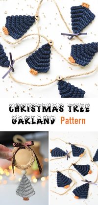 Christmas Tree Garland – Crochet Pattern – Tutorials & More