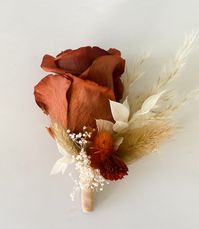 Rust Terracotta Rose Boutonniere - Etsy