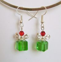 crystal christmas package earrings — Domestic-Diva