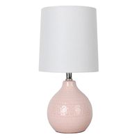 Pink Ceramic Mini Accent Lamp with Shade, 12"