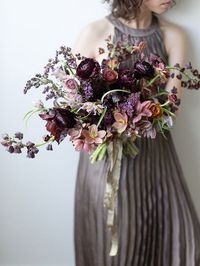 shades of purple moody wedding bouquet #weddingflowers #weddingbouquets #weddingideas