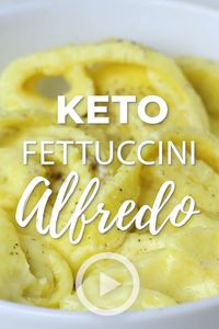 Keto Fettuccini Alfredo by I Breathe I'm Hungry. This easy low carb recipe uses a sauce that is so creamy and cheesy, you would forget everything else. Pin made by GetSnackable.com #Keto #Pasta