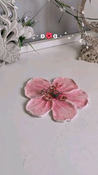 hibiscus plate clay art ceramic plate by thisartperson on ig