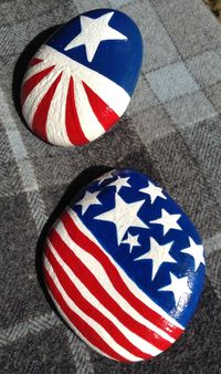 Celebrate the Nation Hand Painted Rock 4th of by AfterHourArt